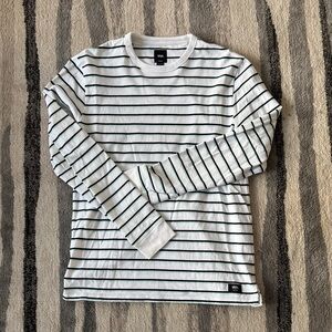 Vans Black and White Striped Long Sleeve Tee